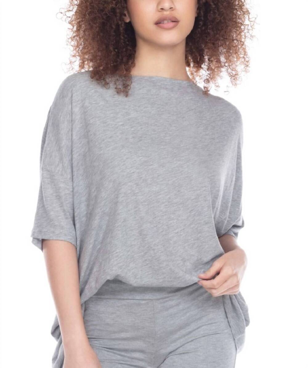 NEW HONEYDEW intimates travel light short pajama top in heather gray